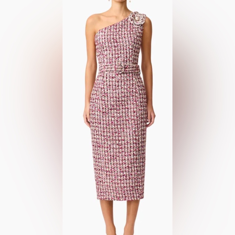 Elliatt One-Shoulder Dress BIANCA MIDI DRESS midi sz L BERRYMULTI